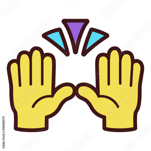 Isolated raised hands emoji icon Vector illustration