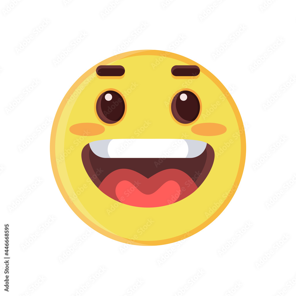 Fototapeta premium Isolated grin emoji face icon Vector illustration