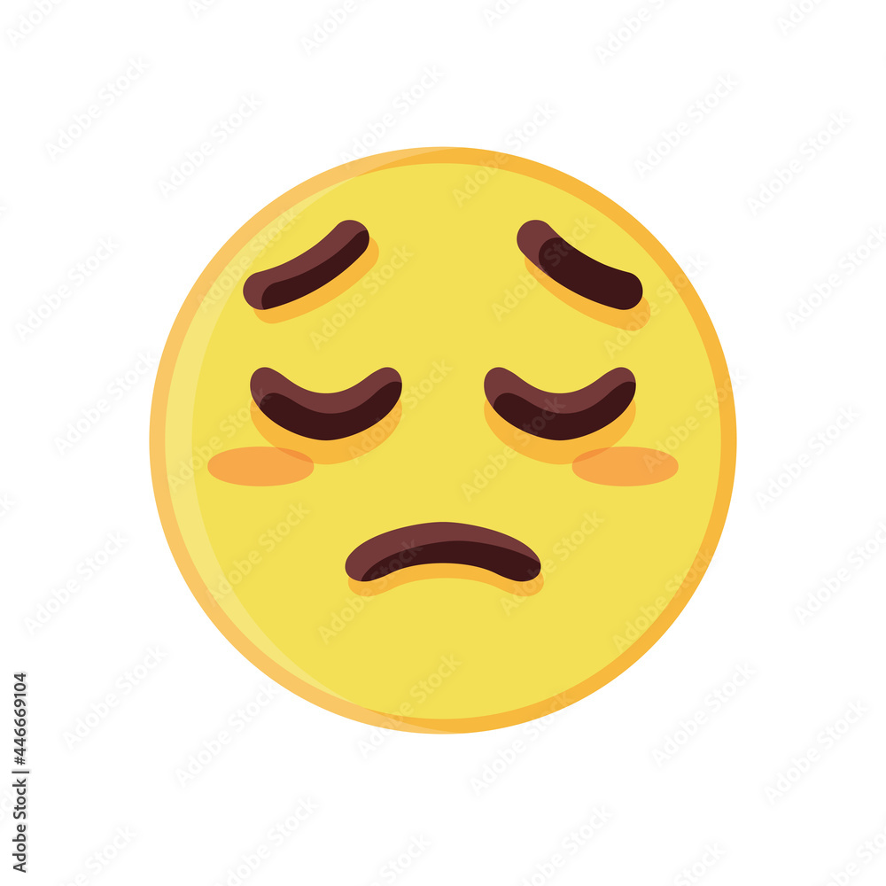 Fototapeta premium Isolated pensive emoji face icon Vector illustration