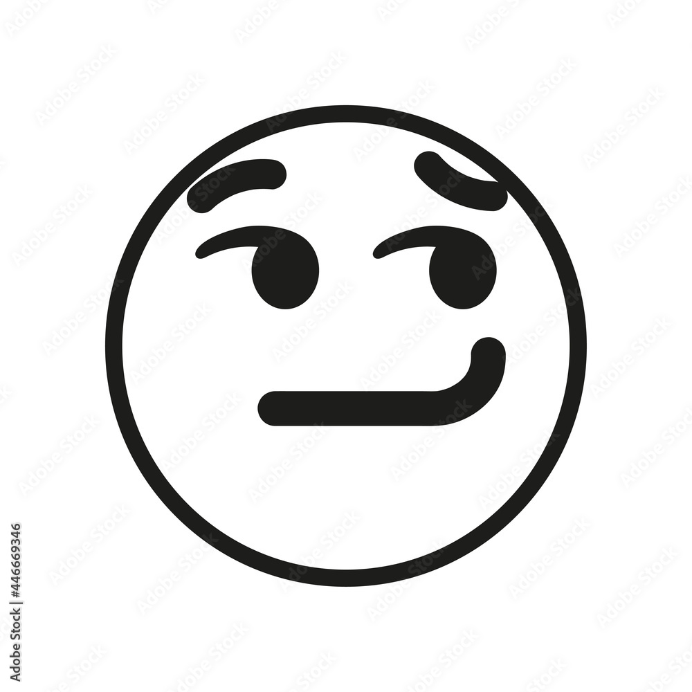 Fototapeta premium Isolated smirk emoji face icon Vector illustration