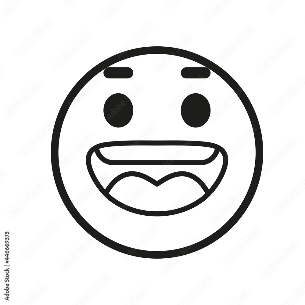 Fototapeta premium Isolated grin emoji face icon Vector illustration