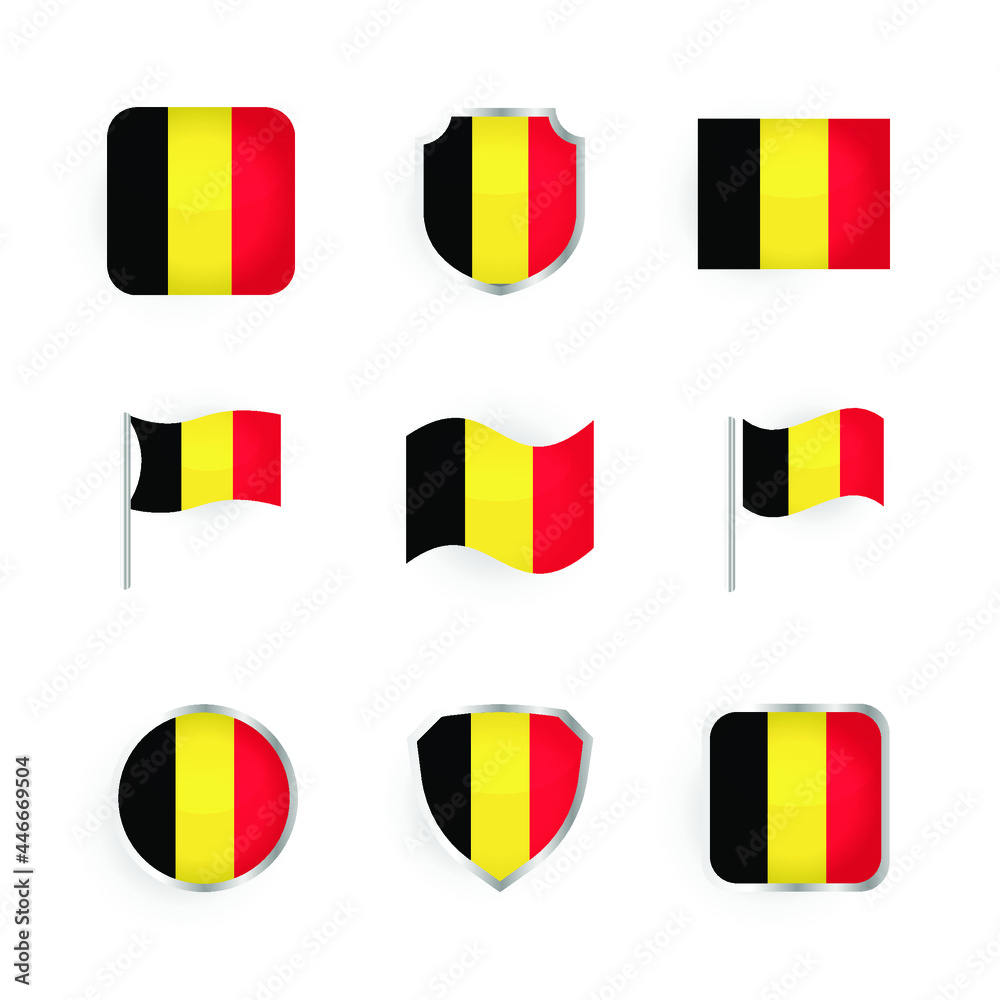 Fototapeta premium Belgium Flag Icons Set