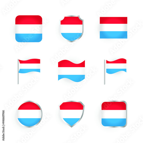 Luxembourg Flag Icons Set