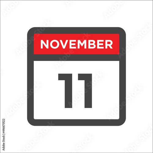 November 11 calendar icon with day and month
