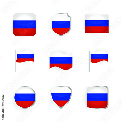 Russia Flag Icons Set