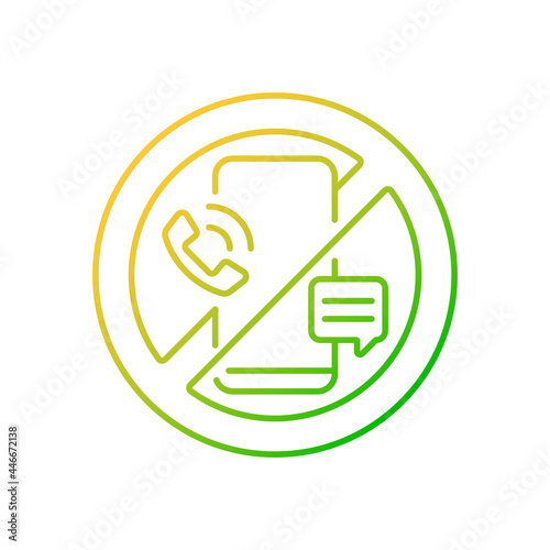 Digital detox gradient linear vector icon. Refraining from using tech devices. Disconnection from smartphones. Thin line color symbols. Modern style pictogram. Vector isolated outline drawing