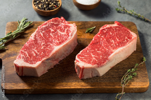 Raw Red Organic New York Strip Steak photo