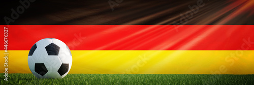 Creative football soccer ball on the flag of Germany  Football background   3D Rendering.
