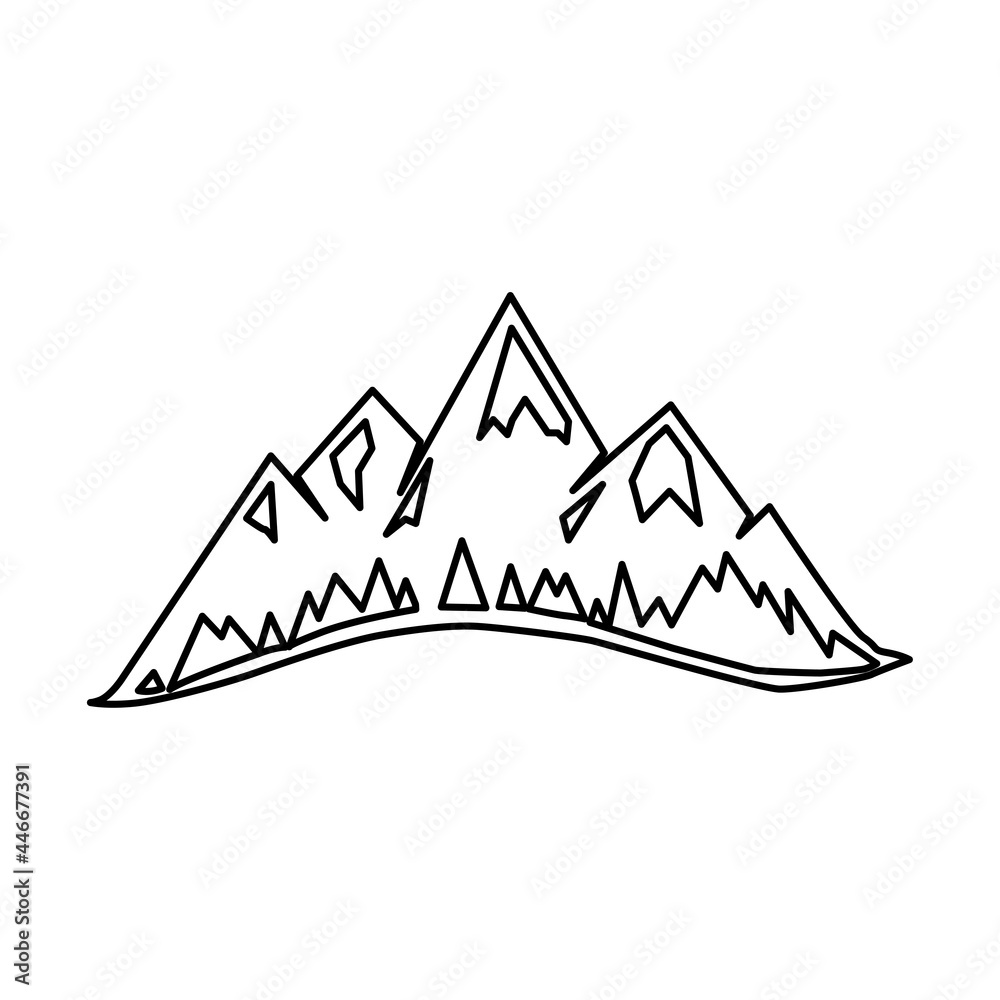 mountains emblem on a white background, vector illustration