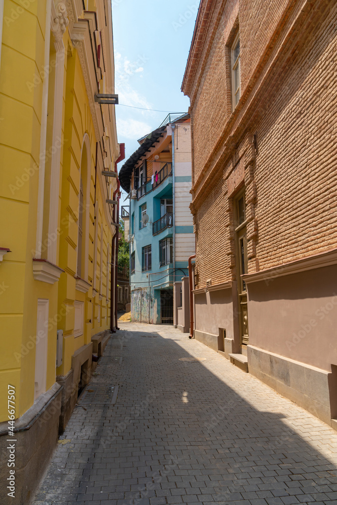 Old historic houses in Tbilisi. Capital of Georgai