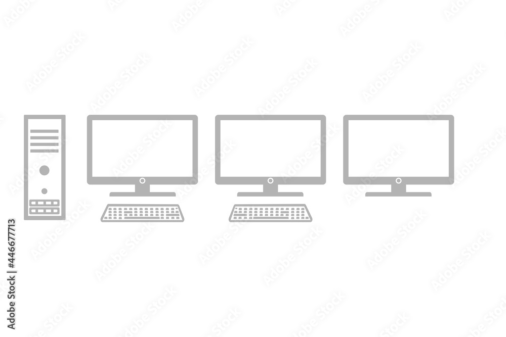 computer icon on a white background, vector illustration