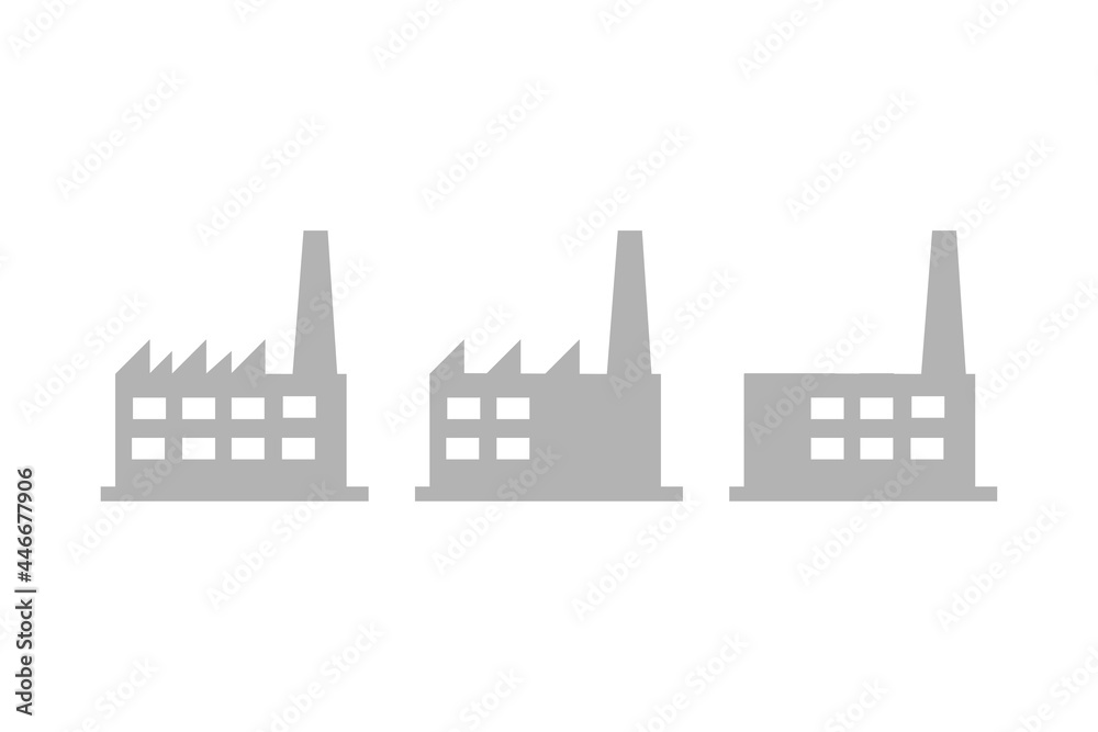 factory icon n white background, vector illustration