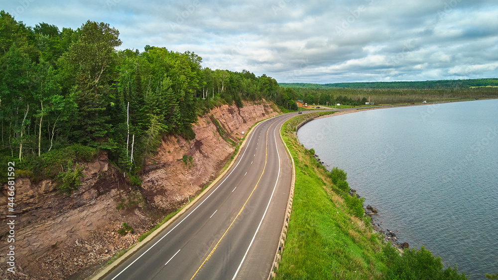 Road on Coast on Cloudy Day