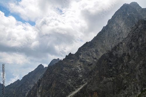 The image shows peaks and slopes with pine and limestone rocks of the High Tatra mountains in northern Slovakia © Dmytro