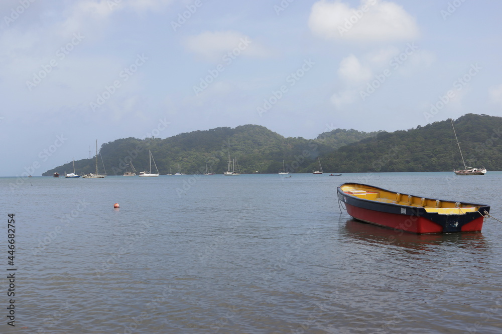 Fototapeta premium canoa amarrada a pueto caribeño