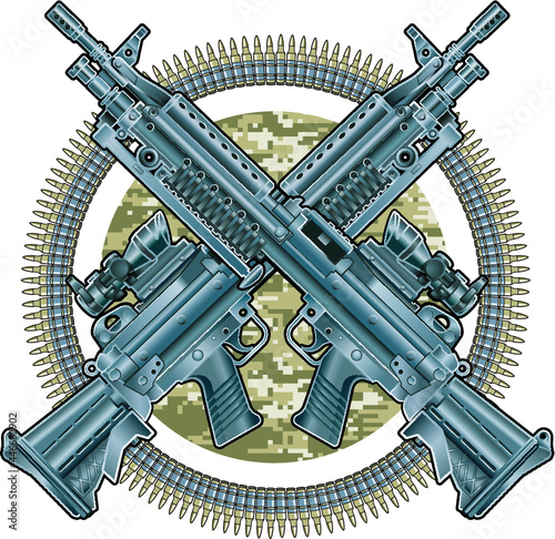 military automatic machine gun 