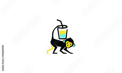 awesome JUICE monkey logo vector illustration
