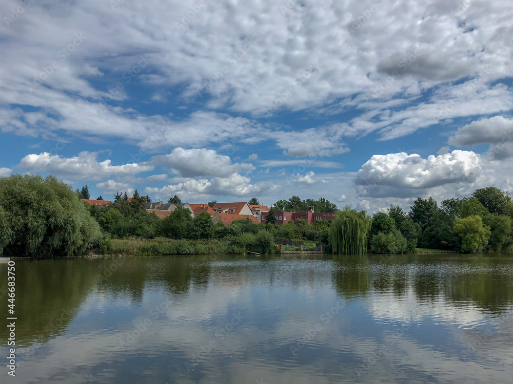 View of the lake near Telc, Czech Republic
