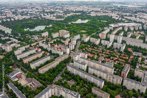 Juny, 2021 - Bucharest, Romania: Bucharest City aerial picture landscape. View from above