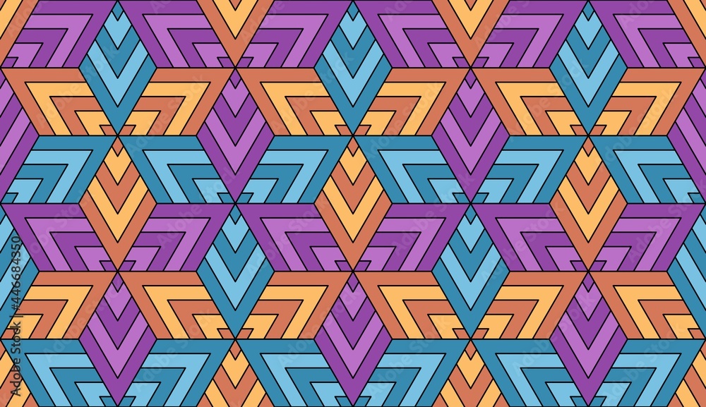 Triangles. Seamless 3D pattern. Optical illusions. Op Art. Template for fabric or wrapping. Khaki-coloured. Modern textile. Geometric. Stylish background. Wallpapers. Pastel colors. 3D Tiles.
Triangles. Seamless 3D pattern. Optical illusions. Op Art. Template for fabric or wrapping. Khaki-coloured. Modern textile. Geometric. Stylish background. Wallpapers. Pastel colors. 3D Tiles.