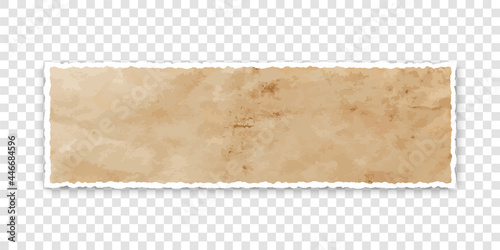 vector old torn paper banner with ripped edges with space for your text on transparent background