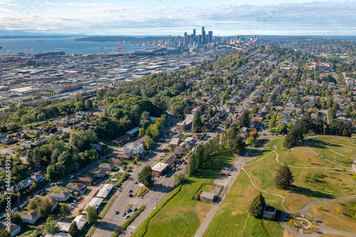 Aerial view of Seattle with Jefferson Park Below photo