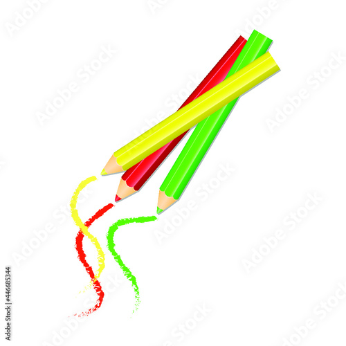Colorful pencils isolated on white