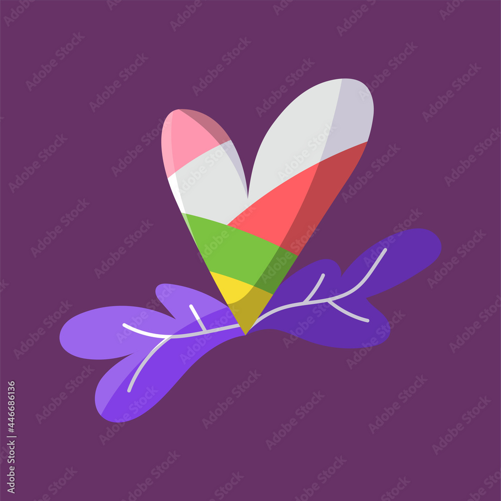 Isolated sketch of a colored heart shape Vector