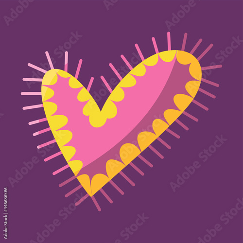 Isolated sketch of a colored heart shape Vector