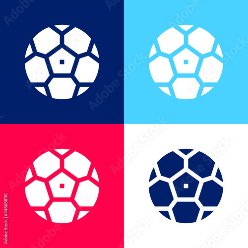 Ball blue and red four color minimal icon set
