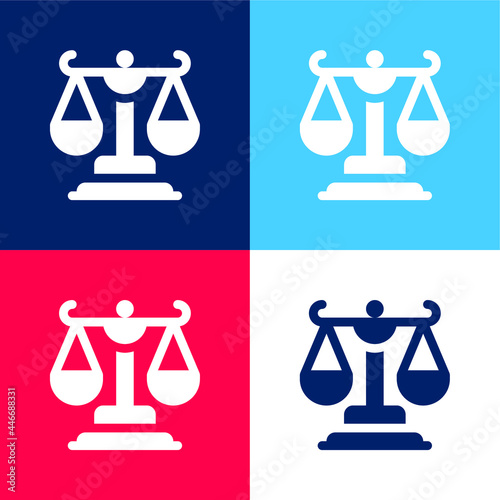 Balance blue and red four color minimal icon set