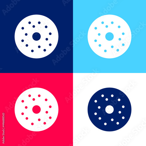 Bagel blue and red four color minimal icon set