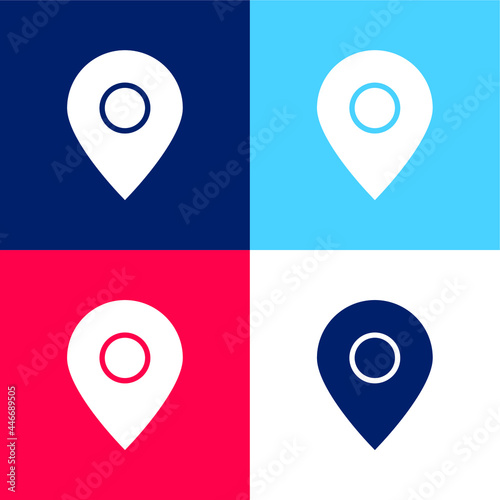 Free Download Big Map Locator blue and red four color minimal icon set - GFXLoad