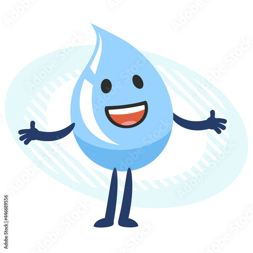 Cartoon Water Character greeting or explaining something