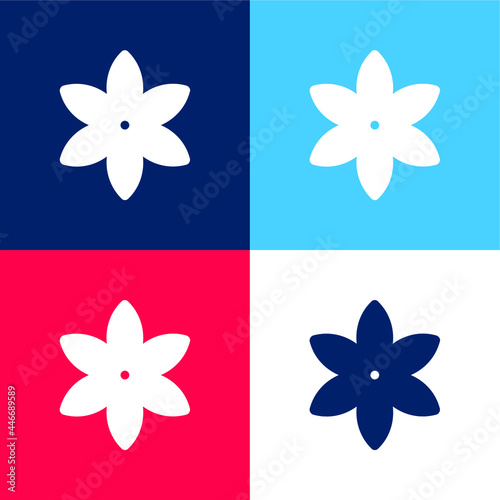 Anise blue and red four color minimal icon set