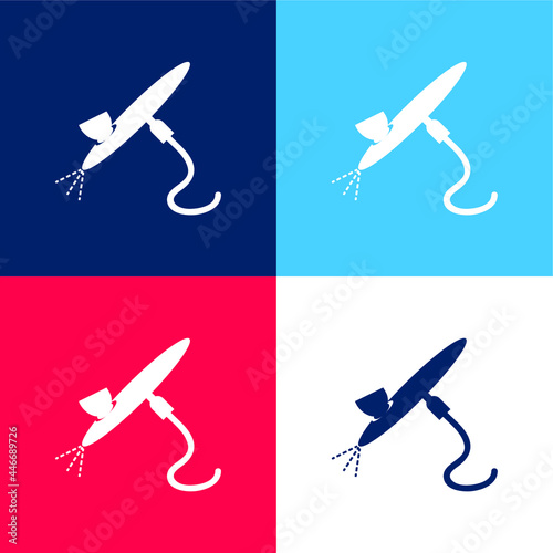 Airbrush Painting Tool blue and red four color minimal icon set