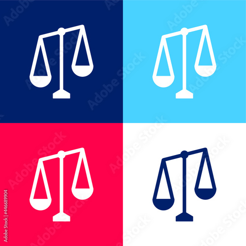 Balance blue and red four color minimal icon set