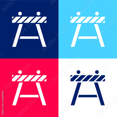 Barricade blue and red four color minimal icon set