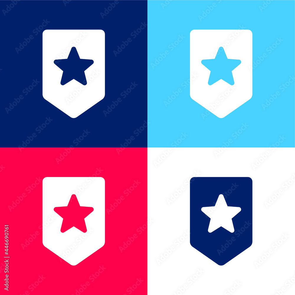 Bookmark blue and red four color minimal icon set Bookmark blue and red four color minimal icon set