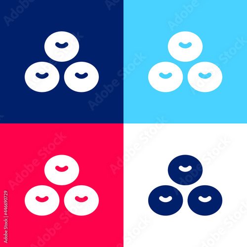 Blood Cell blue and red four color minimal icon set