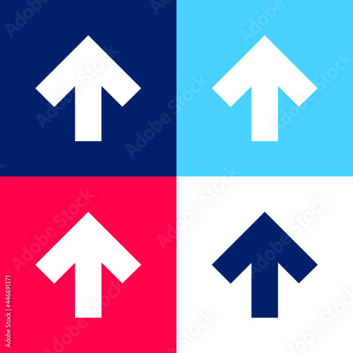 Arrow Pointing To Up blue and red four color minimal icon set