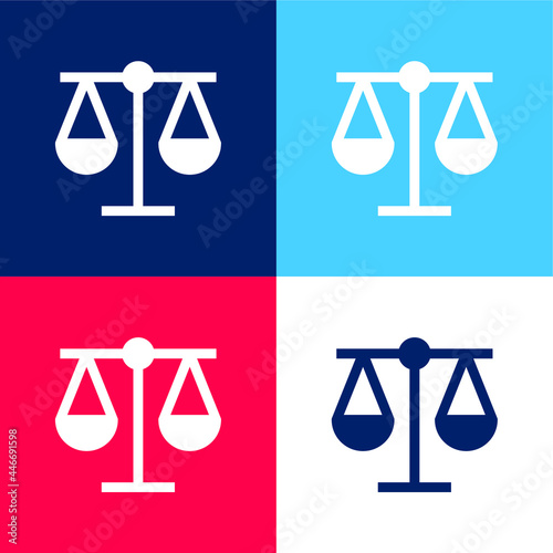 Balance blue and red four color minimal icon set