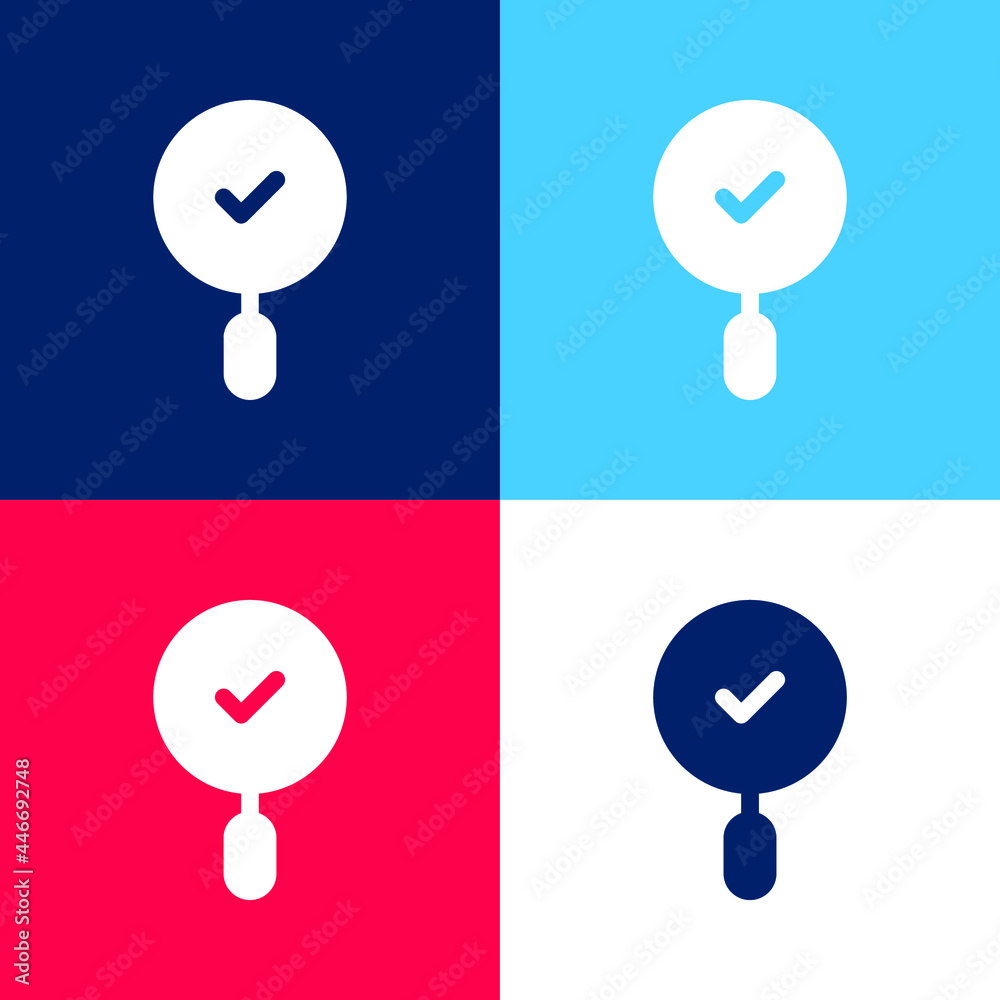 Bid blue and red four color minimal icon set Bid blue and red four color minimal icon set