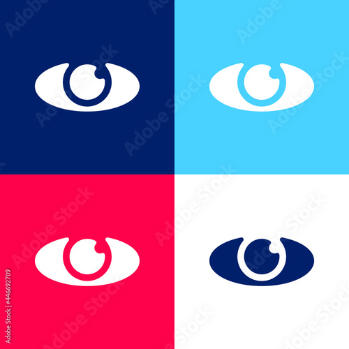 Big Eye blue and red four color minimal icon set
