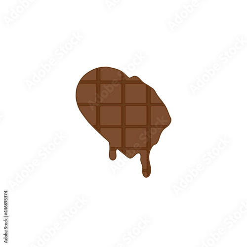 melted chocolate heart, brown heart, vector, transparent background, melted hearth, chocolate bar