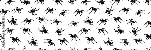 Spiders background. Seamless vector illustration.
