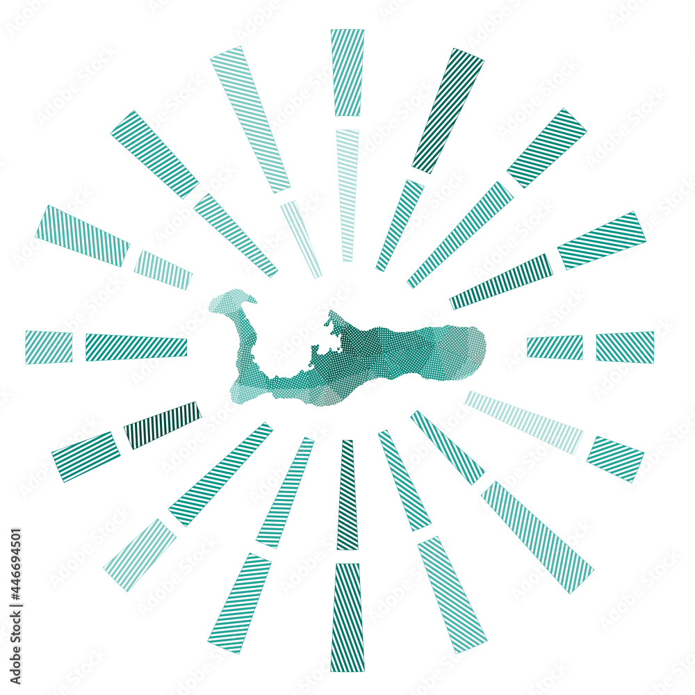 Grand Cayman sunburst. Low poly striped rays and map of the island. Vibrant vector illustration. Grand Cayman sunburst. Low poly striped rays and map of the island. Vibrant vector illustration.