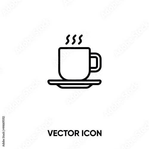Coffee cup vector icon. Modern  simple flat vector illustration for website or mobile app.Tea and coffee cup symbol  logo illustration. Pixel perfect vector graphics 