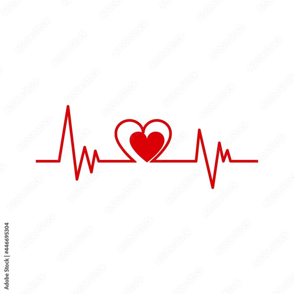 Isolated electrocardiogram with a heart shape icon Vector Isolated electrocardiogram with a heart shape icon Vector