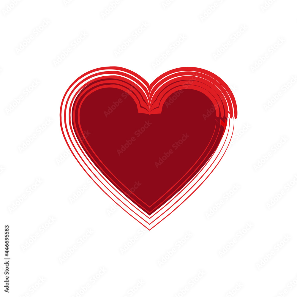 Isolated heart shape with a striped border Vector